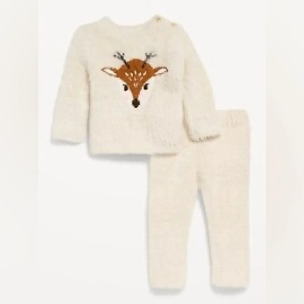 SoSoft Cozy Crew-Neck Graphic Sweater and Pants Set for Baby